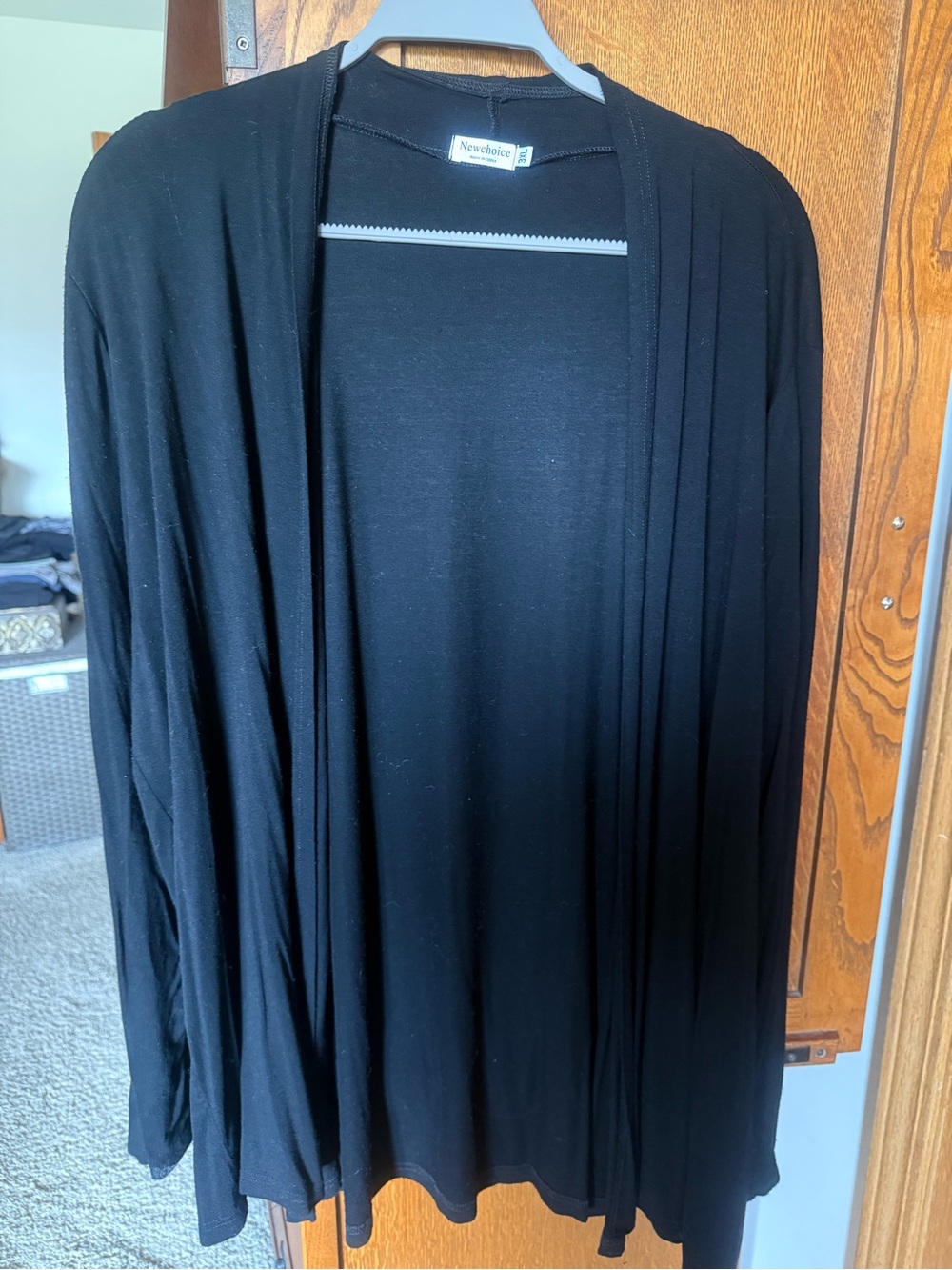 chic Black Open-Front Women's Cardigan